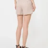 Short en toile de lin, couleur camel Short en toile de lin, couleur camel