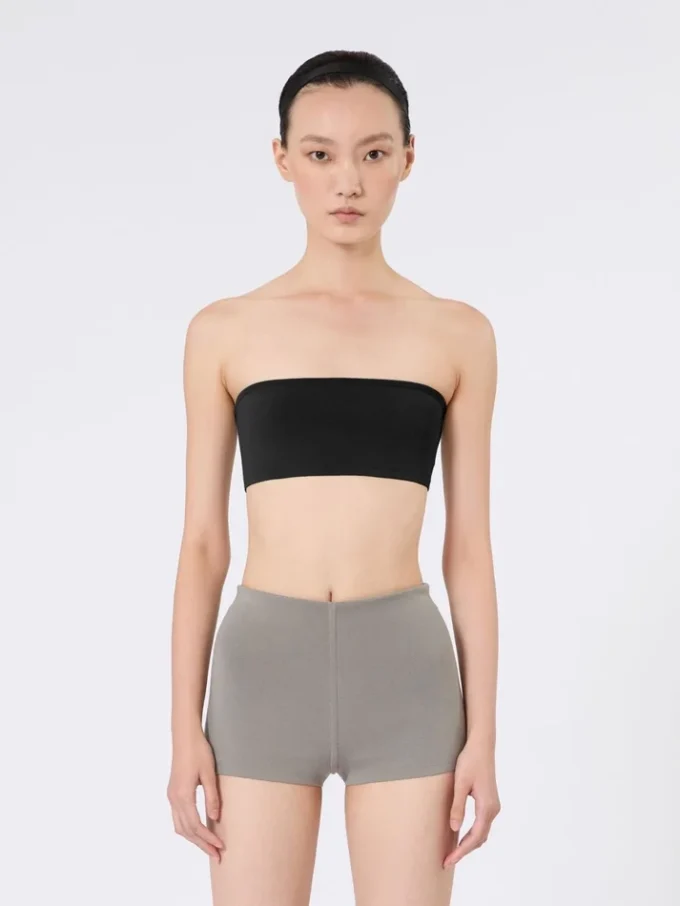 Soutien-gorge bandeau en viscose extensible, noir Soutien-gorge bandeau en viscose extensible, noir