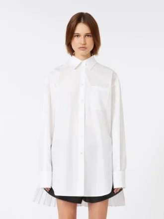 Surchemise à plis plissés, blanc optique