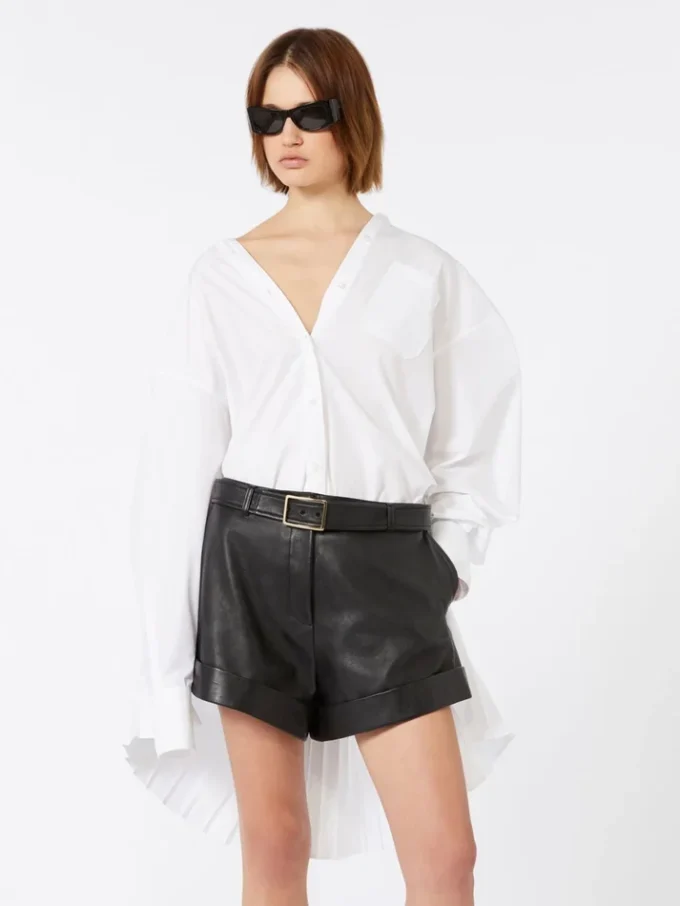 Surchemise à plis plissés, blanc optique Surchemise à plis plissés, blanc optique