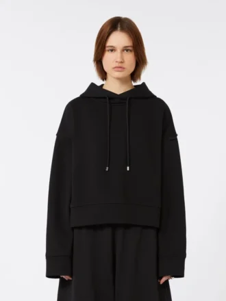 Sweat à capuche en coton stretch, noir