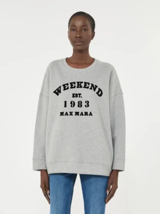 Sweat-shirt à col rond en coton, gris clair Sweat-shirt à col rond en coton, gris clair