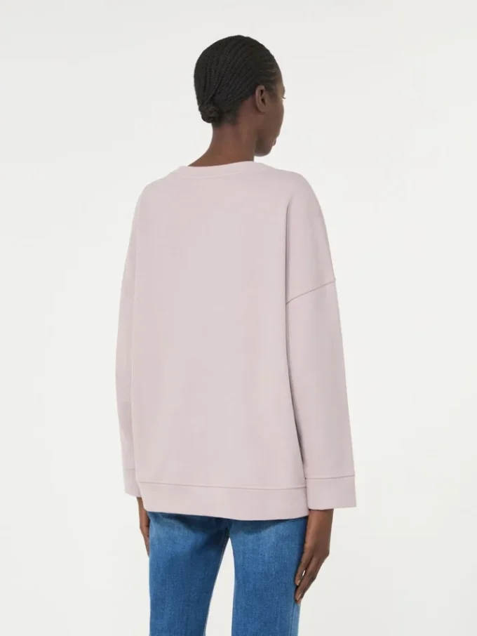 Sweat-shirt à col rond en coton, lilas Sweat-shirt à col rond en coton, lilas