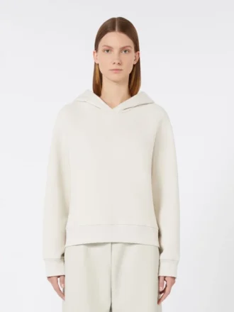 Sweat-shirt en jersey de coton, couleur sable