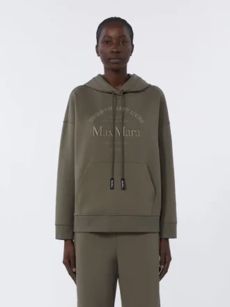 Sweat-shirt en jersey de coton technique, kaki