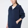 Sweat-shirt long en jersey scuba, bleu marine Sweat-shirt long en jersey scuba, bleu marine