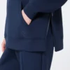 Sweat-shirt long en jersey scuba, bleu marine Sweat-shirt long en jersey scuba, bleu marine