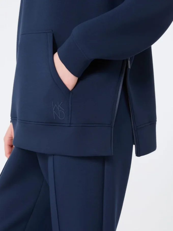 Sweat-shirt long en jersey scuba, bleu marine Sweat-shirt long en jersey scuba, bleu marine