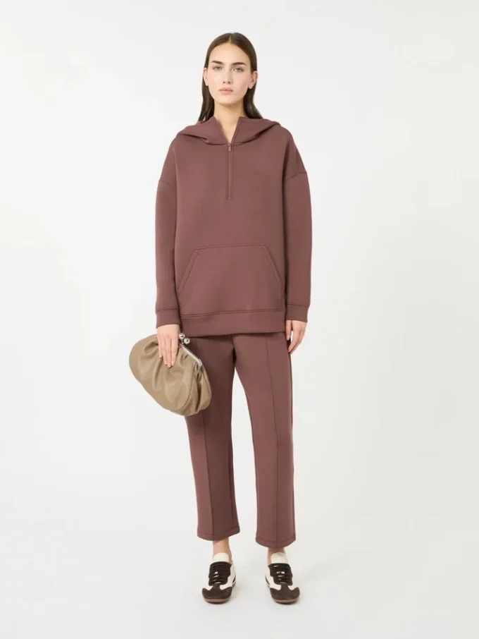 Sweat-shirt long en jersey scuba, marron Sweat-shirt long en jersey scuba, marron