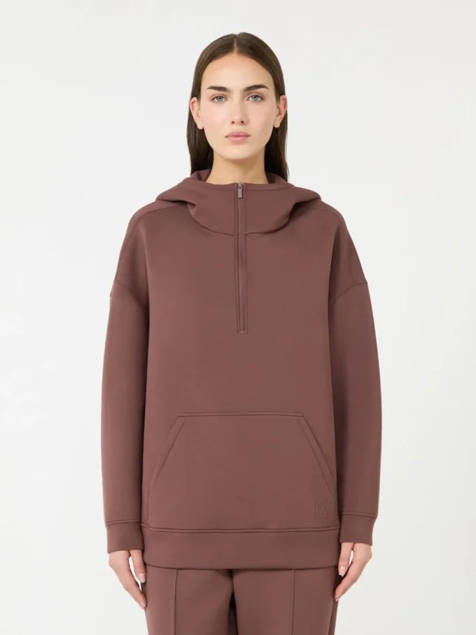Sweat-shirt long en jersey scuba, marron Sweat-shirt long en jersey scuba, marron