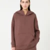 Sweat-shirt long en jersey scuba, marron Sweat-shirt long en jersey scuba, marron