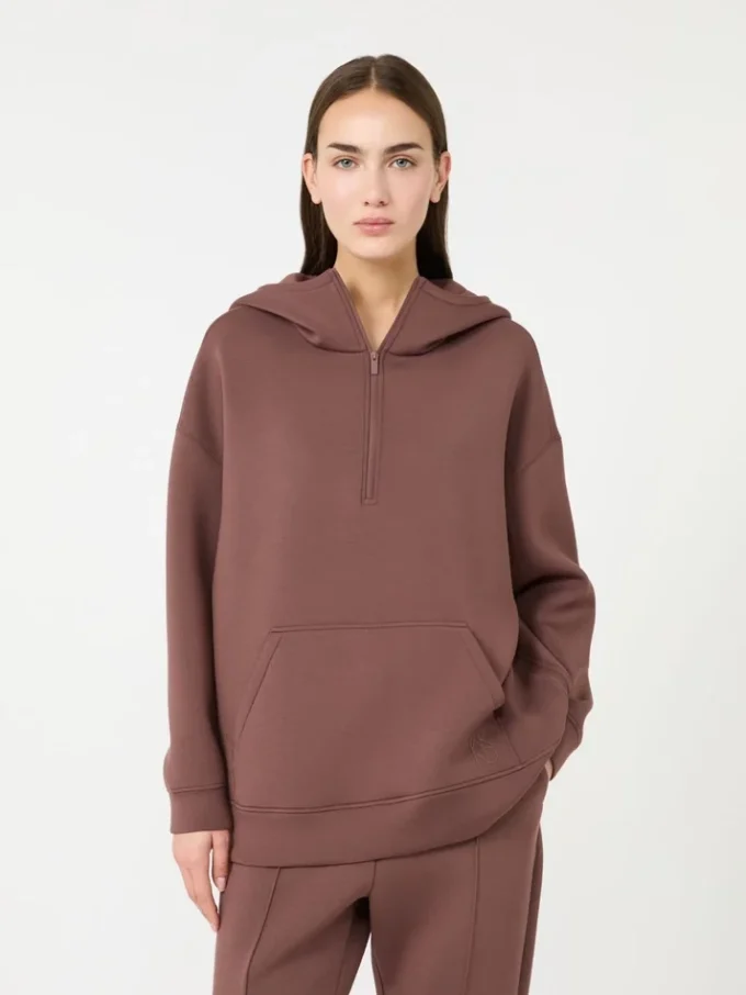 Sweat-shirt long en jersey scuba, marron Sweat-shirt long en jersey scuba, marron