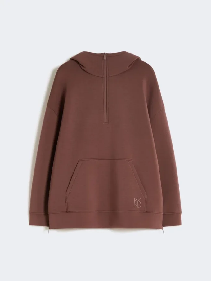 Sweat-shirt long en jersey scuba, marron Sweat-shirt long en jersey scuba, marron