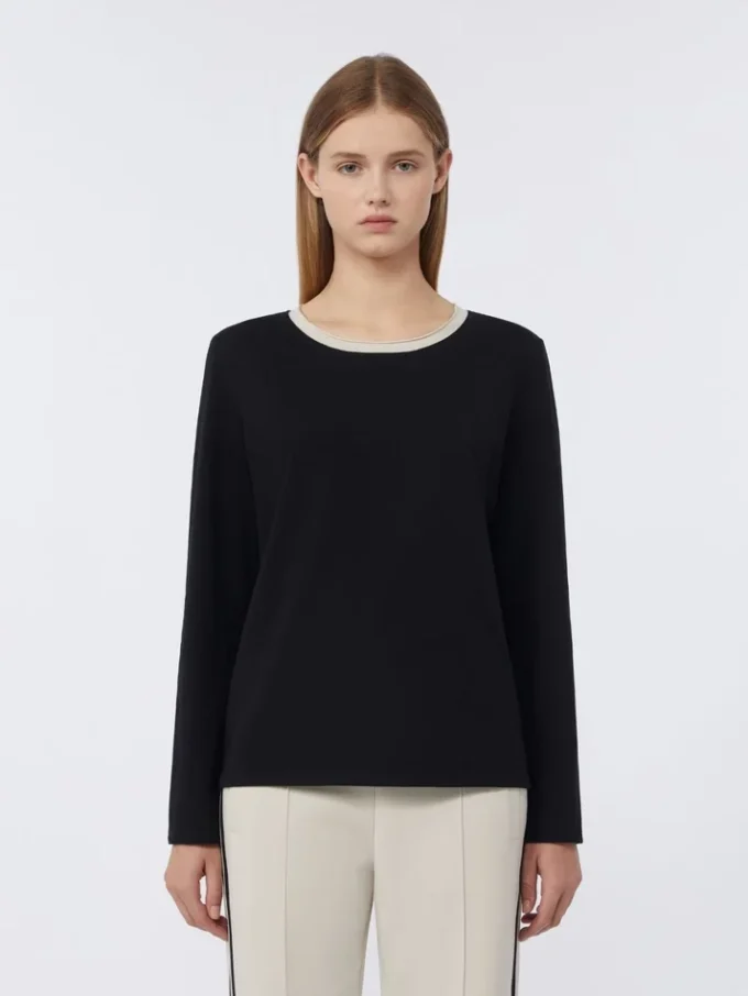 T-shirt basique en jersey, noir T-shirt basique en jersey, noir