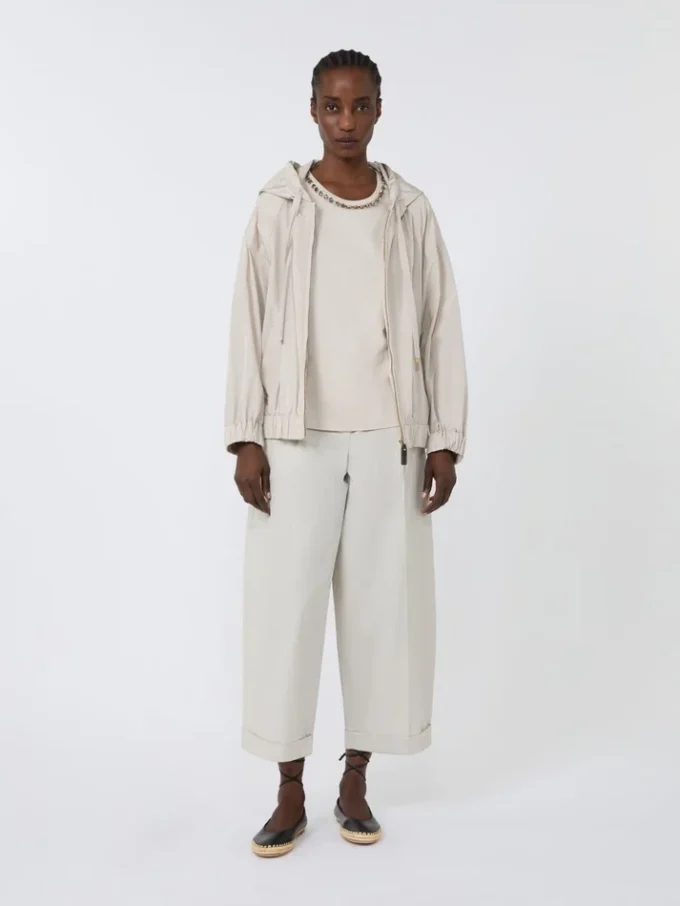 T-shirt en coton et modal, beige