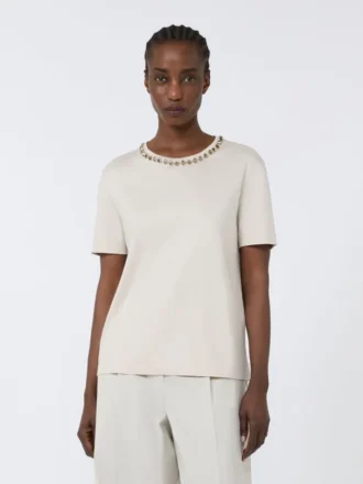 T-shirt en coton et modal, beige T-shirt en coton et modal, beige