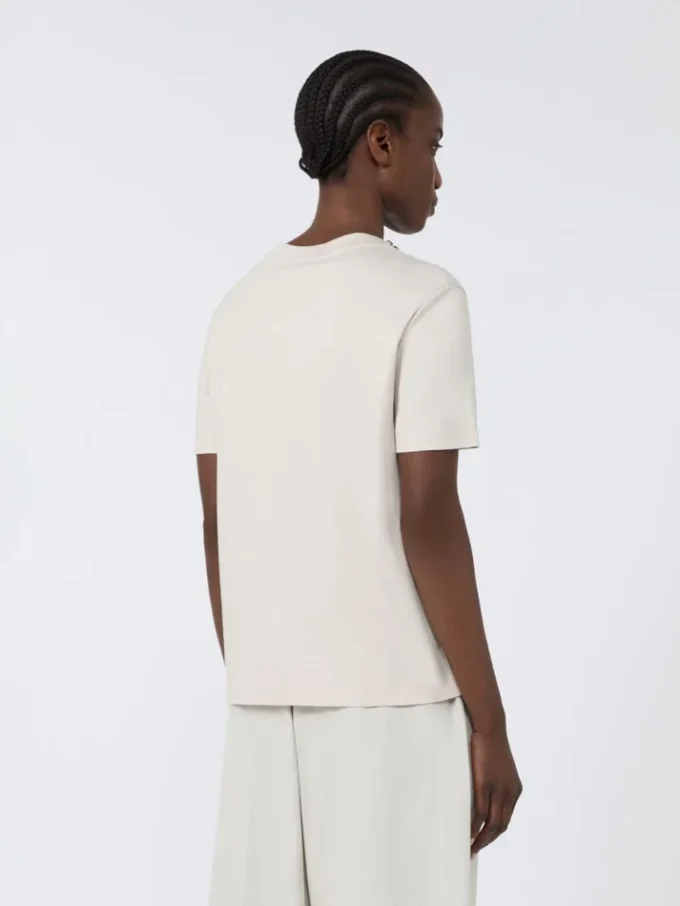 T-shirt en coton et modal, beige