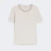T-shirt en coton et modal, beige