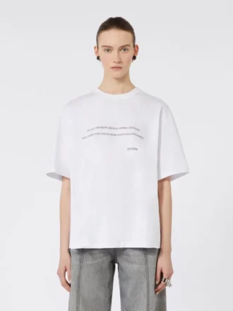 T-shirt en coton imprimé, blanc optique