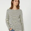 T-shirt en coton rayé, ivoire T-shirt en coton rayé, ivoire