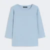 T-shirt en coton stretch, bleu clair T-shirt en coton stretch, bleu clair