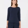T-shirt en coton stretch, bleu marine T-shirt en coton stretch, bleu marine