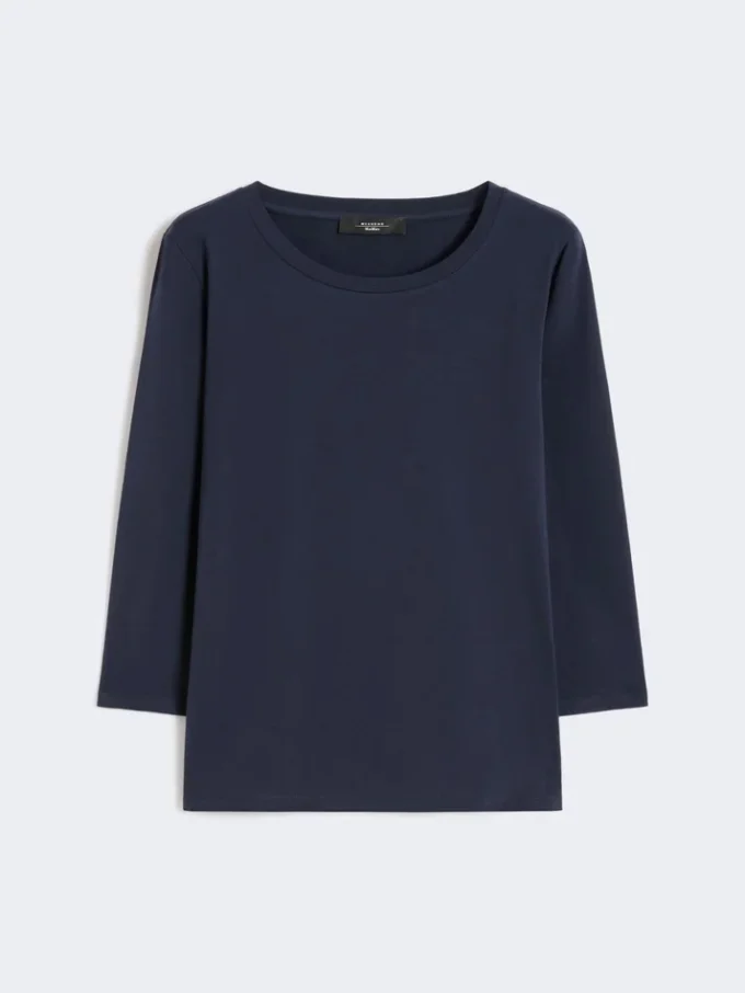 T-shirt en coton stretch, bleu marine T-shirt en coton stretch, bleu marine