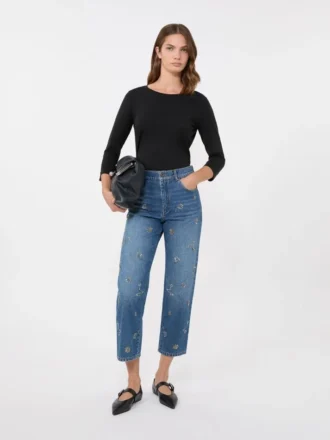 T-shirt en coton stretch, noir