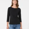T-shirt en coton stretch, noir T-shirt en coton stretch, noir