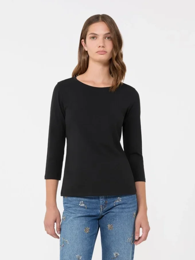 T-shirt en coton stretch, noir T-shirt en coton stretch, noir