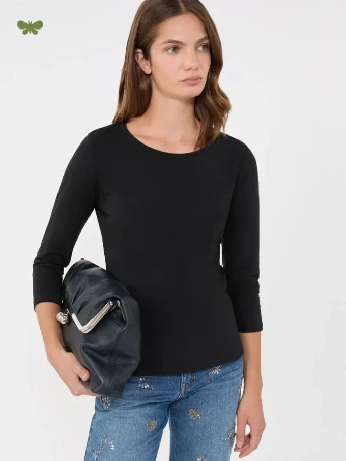 T-shirt en coton stretch, noir T-shirt en coton stretch, noir