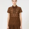 T-shirt en dentelle, chocolat T-shirt en dentelle, chocolat