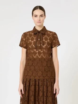 T-shirt en dentelle, chocolat