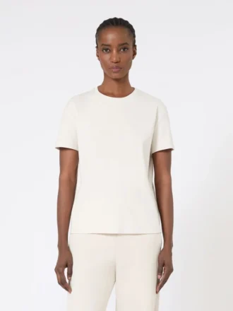 T-shirt en jersey brodé, couleur sable
