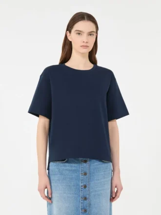 T-shirt en jersey de coton, bleu marine