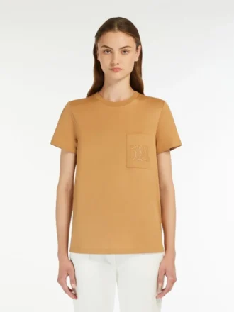 T-shirt en jersey de coton, couleur camel