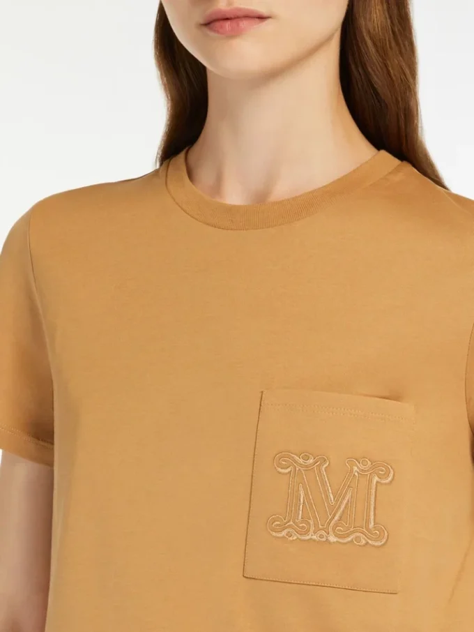 T-shirt en jersey de coton, couleur camel