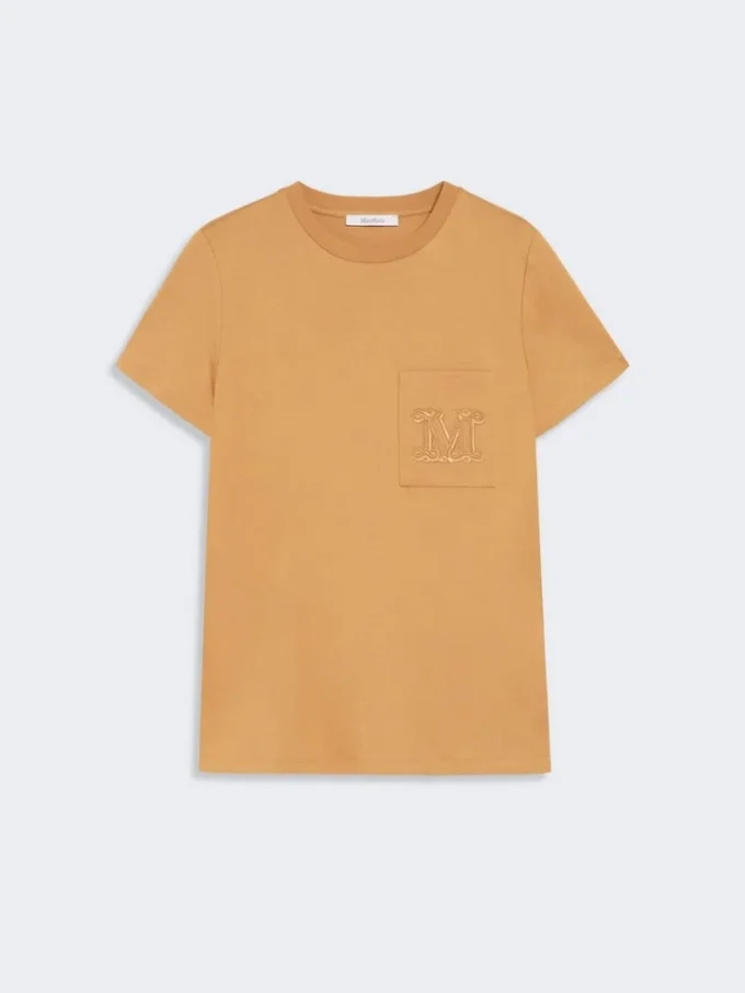 T-shirt en jersey de coton, couleur camel