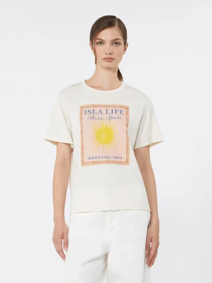 T-shirt en jersey de coton, écru