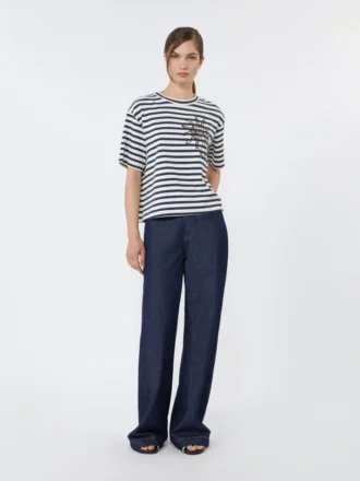 T-shirt en jersey de coton imprimé, bleu marine T-shirt en jersey de coton imprimé, bleu marine