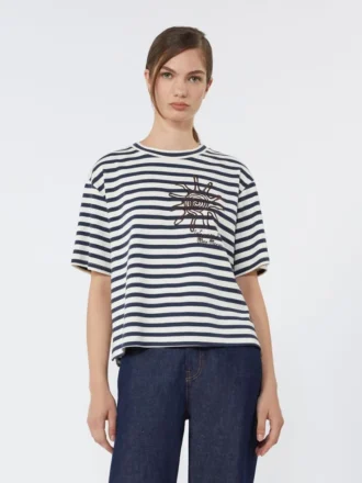 T-shirt en jersey de coton imprimé, bleu marine T-shirt en jersey de coton imprimé, bleu marine