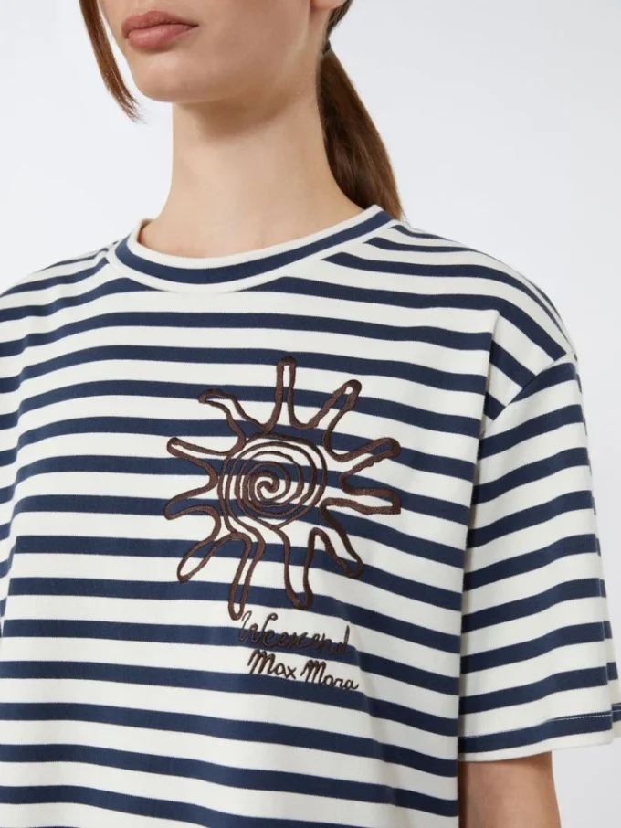 T-shirt en jersey de coton imprimé, bleu marine T-shirt en jersey de coton imprimé, bleu marine