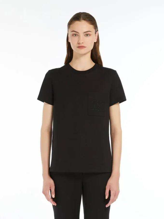 T-shirt en jersey de coton, noir