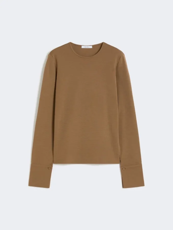 T-shirt en jersey de laine, couleur tabac T-shirt en jersey de laine, couleur tabac