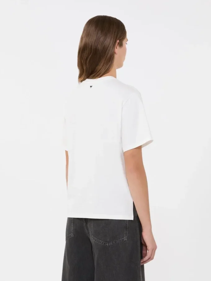 T-shirt en jersey orné d&rsquo;imprimés et de broderies, blanc