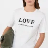 T-shirt en jersey orné d&rsquo;imprimés et de broderies, blanc