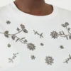 T-shirt en jersey orné d&rsquo;imprimés et de broderies, blanc