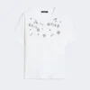 T-shirt en jersey orné d&rsquo;imprimés et de broderies, blanc