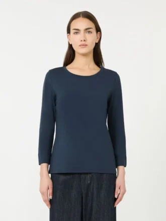 T-shirt en maille de coton, bleu outremer