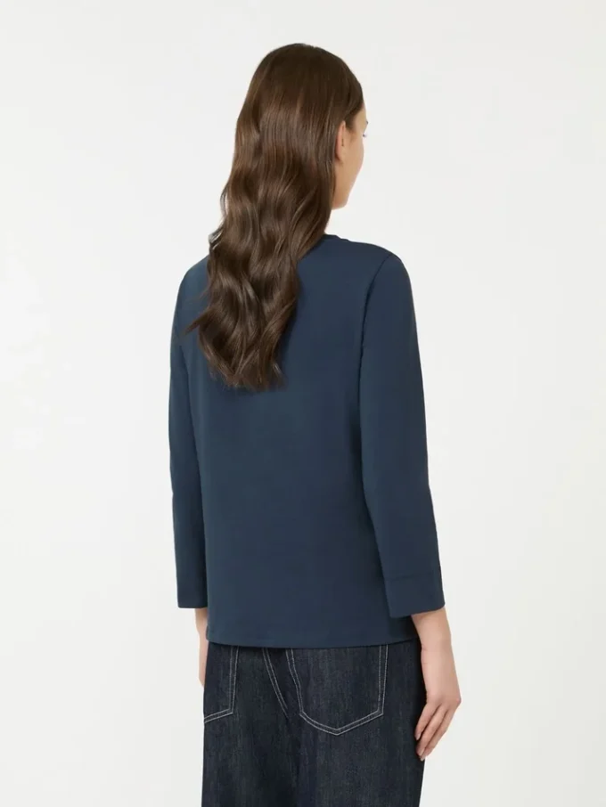 T-shirt en maille de coton, bleu outremer